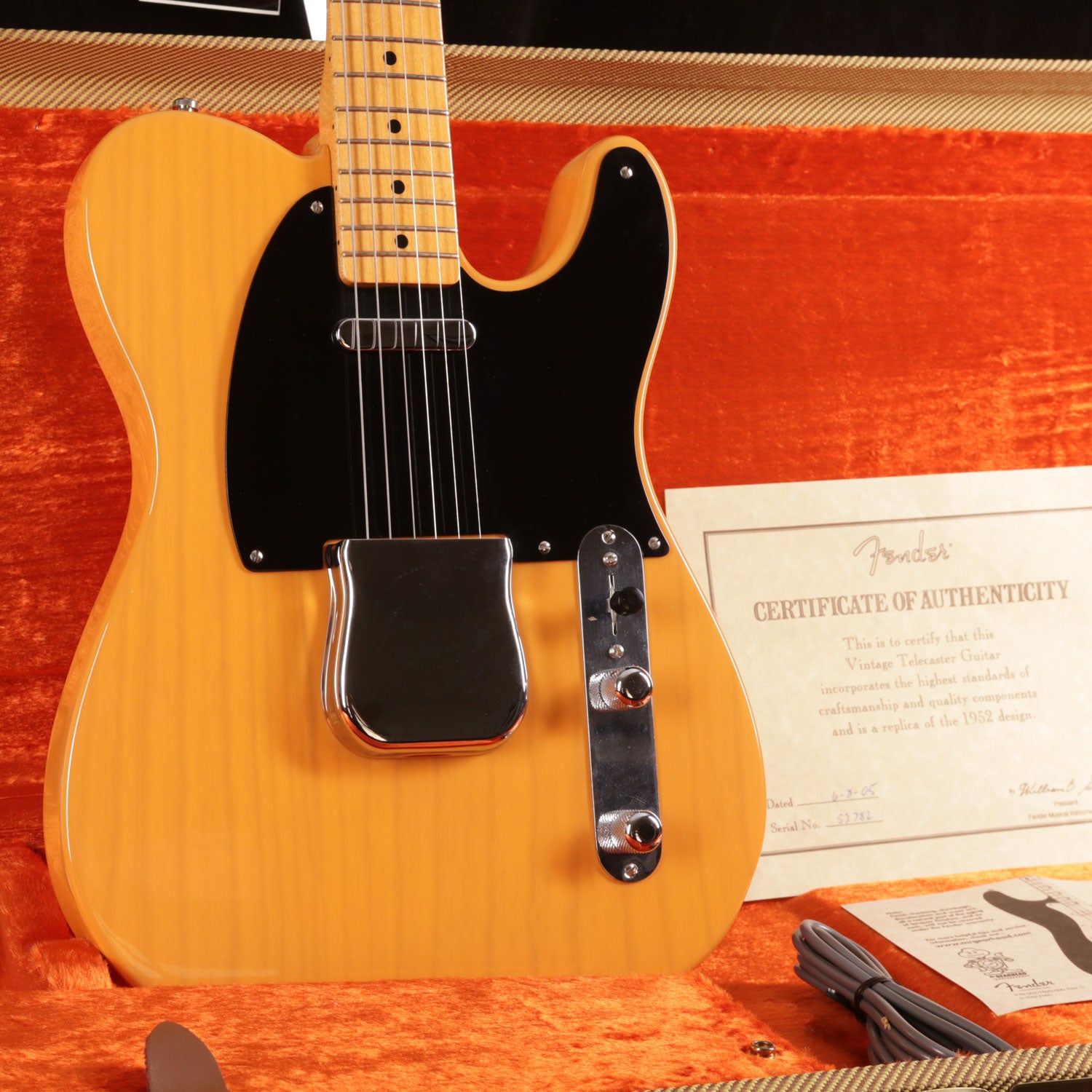 2005 Fender American Vintage Reissue 52 Telecaster Butterscotch